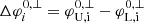 $ \Delta \varphi_i^{0,\perp} = \varphi_\mathrm{{U},i}^{0,\perp} - \varphi_\mathrm{{L},i}^{0,\perp} $