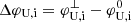 $ \Delta\varphi_\mathrm{{U},i} = \varphi_\mathrm{{U},i}^{\perp} - \varphi_\mathrm{{U},i}^{0} $