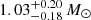 $ 1.03^{+0.20}_{-0.18}\,M_\odot $