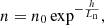 $$ \begin{aligned} n = n_0 \exp ^{-\frac{h}{L_{\rm n}}}, \end{aligned} $$