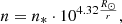 $$ \begin{aligned} n=n_{*}\cdot 10^{4.32\frac{R_{\odot }}{r}}, \end{aligned} $$