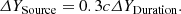 $$ \begin{aligned} \varDelta Y_{\rm Source} = 0.3c\varDelta Y_{\rm Duration}. \end{aligned} $$