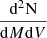 $ \frac{\mathrm{d^2N}}{\mathrm{d}M \mathrm{d}V} $