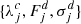 $ \{\lambda^c_j,F^d_j,\sigma^d_j\} $
