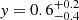 $ \mathit{y}=0.6^{+0.2}_{-0.4} $