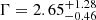 $ \Gamma=2.65^{+1.28}_{-0.46} $