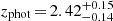 $ z_{\mathrm{phot}}\,{=}\,2.42^{+0.15}_{-0.14} $