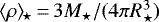$\langle\rho\rangle_{\!\star}\,{=}\,3M_{\star}/(4\pi R_{\star}^3)$