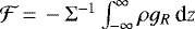 $\mathcal{F}\,{=}\,-\Sigma^{-1}\int_{-\infty}^{\infty}\rho g_R\,\text{d}z$