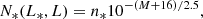 $$ \begin{aligned} N_{*}(L_*,L) = n_*10^{-(M+16)/2.5} ,\end{aligned} $$