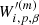 $ W^{{\prime (m)}}_{i,p,\beta} $