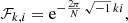 $$ \begin{aligned} \mathcal{F} _{k,i}= \mathrm{e} ^{-\frac{2\pi }{N}\,\sqrt{-1}\, k i}, \end{aligned} $$