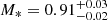 $ M_*= 0.91^{+0.03}_{-0.02} $