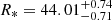 $ R_*= 44.01^{+0.74}_{-0.71} $