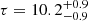 $ \tau= 10.2^{+0.9}_{-0.9} $