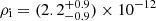 $ \rho_{\mathrm{i}}= (2.2^{+0.9}_{-0.9})\times 10^{-12} $