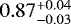 $0.87^{&#x002B;0.04}_{-0.03}$