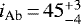 $i_{\textrm{Ab}}\,{=}\,45^{&#x002B;3}_{-4}$
