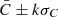 $ \bar{C}\pm k\sigma_{C} $