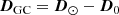 $$ \begin{aligned} \boldsymbol{D}{_{\rm GC}}= \boldsymbol{D}{_{\odot }}-\boldsymbol{D}{_0} \end{aligned} $$