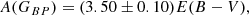 $$ \begin{aligned}&A(G_{BP}) = (3.50\pm 0.10) E(B-V) ,\end{aligned} $$
