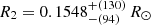 $ R_2 = 0.1548^{+(130)}_{-(94)}\,R_\odot $