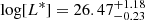 $ \log[L^*] = 26.47^{+1.18}_{-0.23} $