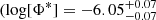 $ (\log[\Phi^*] = -6.05^{+0.07}_{-0.07} $