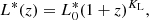 $$ \begin{aligned} L^* (z) = L^*_0 (1 + z)^{K_{\rm L}}, \end{aligned} $$