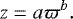 \begin{equation*} z = a\varpi^{b}.\vspace*{-6pt}\end{equation*}