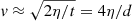 $ \mathit{v} \approx \sqrt{2 \eta / t} = 4 \eta / d $