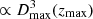 $ \propto D_{{\rm{max}}}^3({z_{{\rm{max}}}}) $