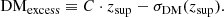 $$ \begin{aligned} \mathrm{DM}_{\rm excess}&\equiv C\cdot z_{\rm sup} - \sigma _{\rm DM}(z_{\rm sup}). \end{aligned} $$