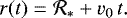 \begin{equation*} r(t) = {\cal R}_{\ast} &#x002B; v_0\,t. \end{equation*}