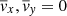 $ \overline{\mathit{v}}_x,\overline{\mathit{v}}_{\mathit{y}} = 0 $