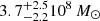 $ 3.7_{-2.2}^{+2.5} 10^8\,{M}_{{\odot}} $