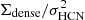 $ {\Sigma _{{\rm{dense}}}}/\sigma _{{\rm{HCN}}}^2 $