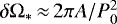 $\delta\Omega_*\,{\approx}\,2\pi A/P_0^2$