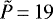 $\tilde{P}\,{=}\,19$