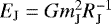 $E_{\textrm{J}}=Gm_{\textrm{J}}^2R_{\textrm{J}}^{-1}$