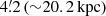 $ 4{{\overset{\prime}{.}}}2\,({\sim}20.2\,\mathrm{kpc}) $