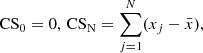 $$ \begin{aligned} \mathrm{CS}_{0} = 0,\,\mathrm{CS}_{\rm N}= \sum _{j=1}^{N}(x_{j} - \bar{x}), \end{aligned} $$