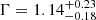 $ \Gamma=1.14^{+0.23}_{-0.18} $