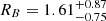 $ R_B=1.61^{+0.87}_{-0.75} $