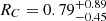 $ R_C=0.79^{+0.89}_{-0.45} $