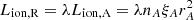 $ L_{{\rm ion,R}}=\lambda L_{{\rm ion,A}}=\lambda n_A \xi_A r_A^2 $
