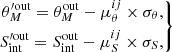 $$ \begin{aligned} \left. \begin{aligned} \theta _M^\mathrm{\prime out}=\theta _M^\mathrm{out} - \mu ^{ij}_{\theta }\times \sigma _{\theta }, \\ S_{\rm int}^\mathrm{\prime out}=S_{\rm int}^\mathrm{out} - \mu ^{ij}_{S}\times \sigma _{S}, \end{aligned} \right\} \end{aligned} $$