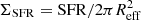 $ \Sigma_{\rm SFR}={\rm SFR}/2\pi R_{\rm eff}^2 $