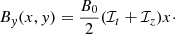 $$ \begin{aligned} B_y(x,y) = \frac{B_0}{2}(\mathcal{I} _t + \mathcal{I} _z) x\cdot \end{aligned} $$