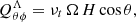 $$ \begin{aligned} Q_{\theta \phi }^{\Lambda } = \nu _{t}\, \Omega \, H\,\mathrm{cos}\,\theta , \end{aligned} $$
